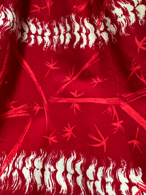 Malihini 1950's Red  Dress Border print PRINT 4 of 5