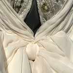 Giambattista Valli S/S 2024 White Floral Embroidered Halter Gown, DETAIL, SUNLIGHT