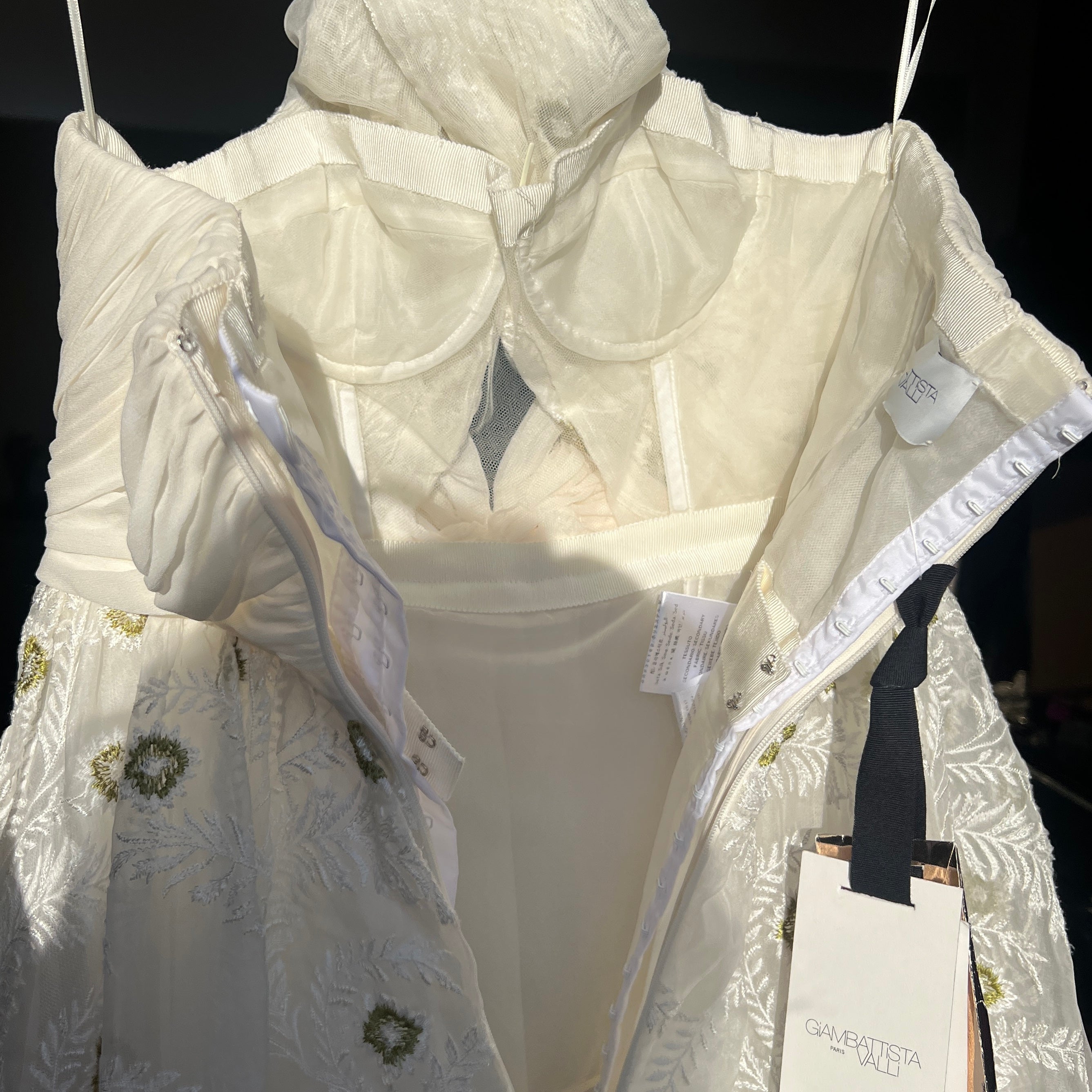 Giambattista Valli S/S 2024 White Floral Embroidered Halter Gown, INNER CORSELETTE