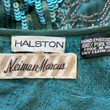 Halston Fantastic Blue Sequin and Beaded Ensemble LABEL PHOTO 8 OF 9