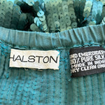 Halston Fantastic Blue Sequin and Beaded Ensemble LABEL PHOTO 9 OF 9