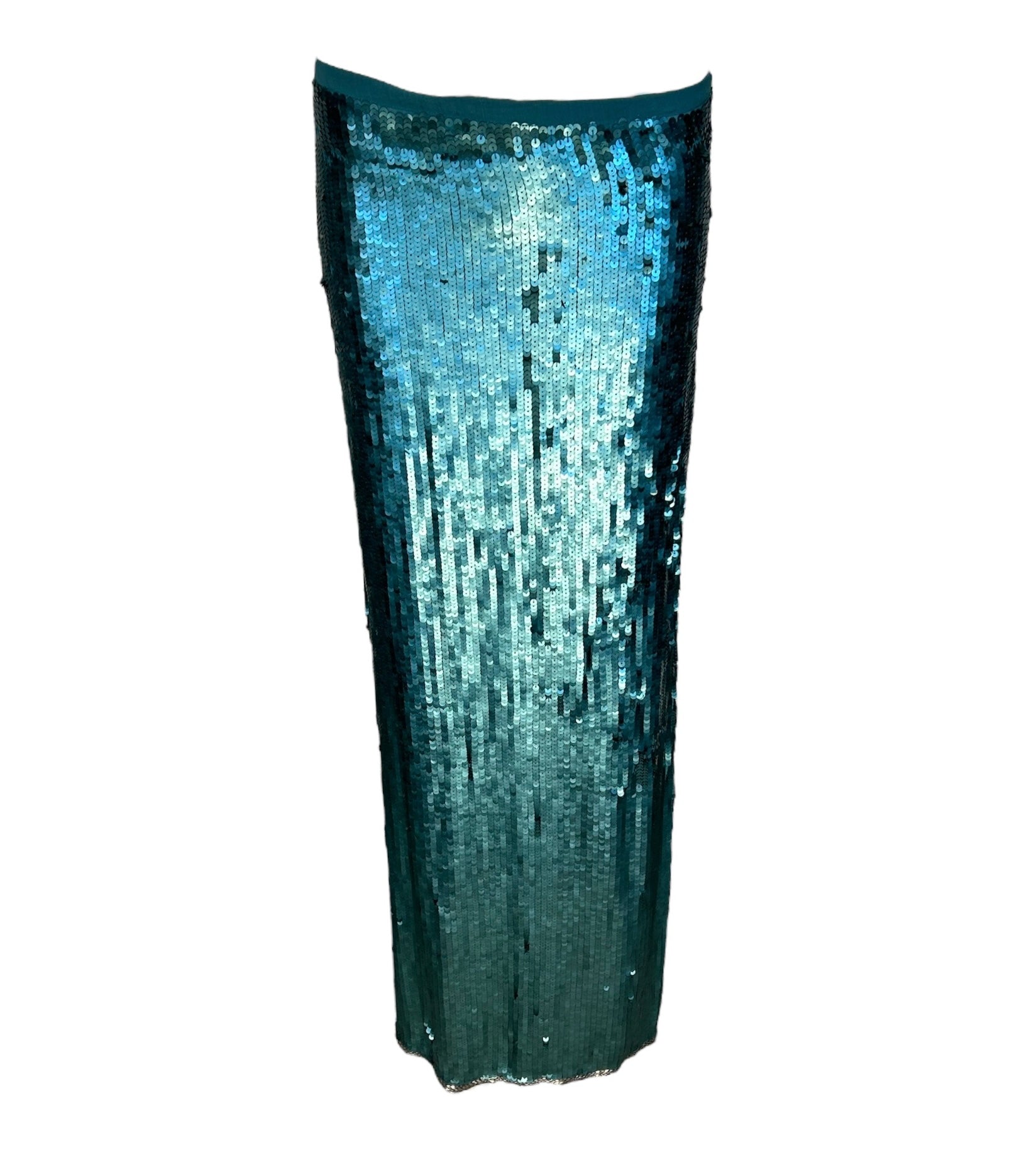 Halston Fantastic Blue Sequin and Beaded Ensemble ADDITIONAL SKIRT PHOTO LIGHTING 7 OF 9