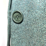 Balmain for TWA 1965 French Heather Blue Pebble Tweed Wool Flight Attendant Coat DETAIL BUTTON TWEED