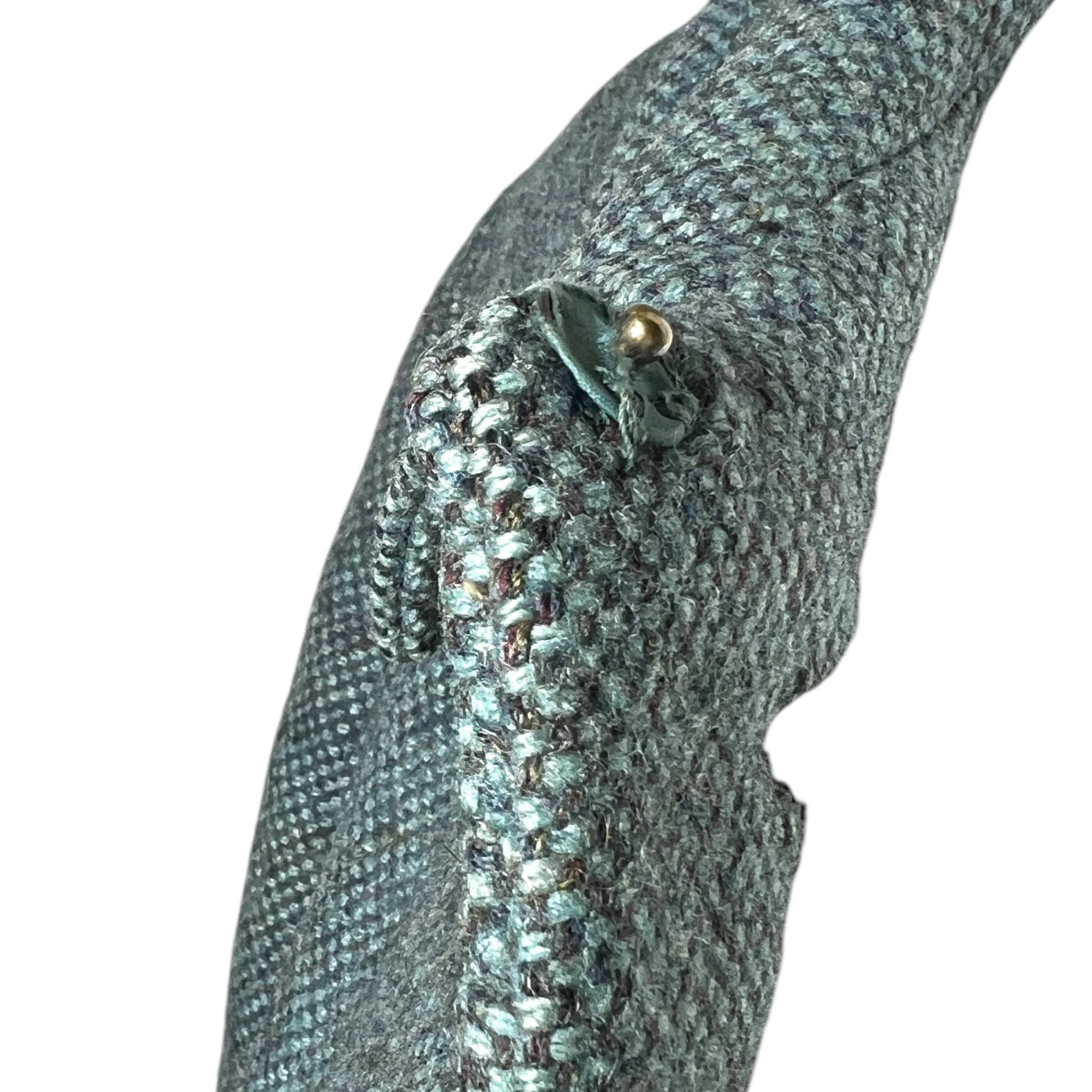 Balmain for TWA 1965 French Heather Blue Pebble Tweed Wool Flight Attendant Coat COLLAR SNAP BUTTON