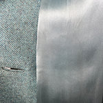 Balmain for TWA 1965 French Heather Blue Pebble Tweed Wool Flight Attendant Coat  SILK SATIN LINING
