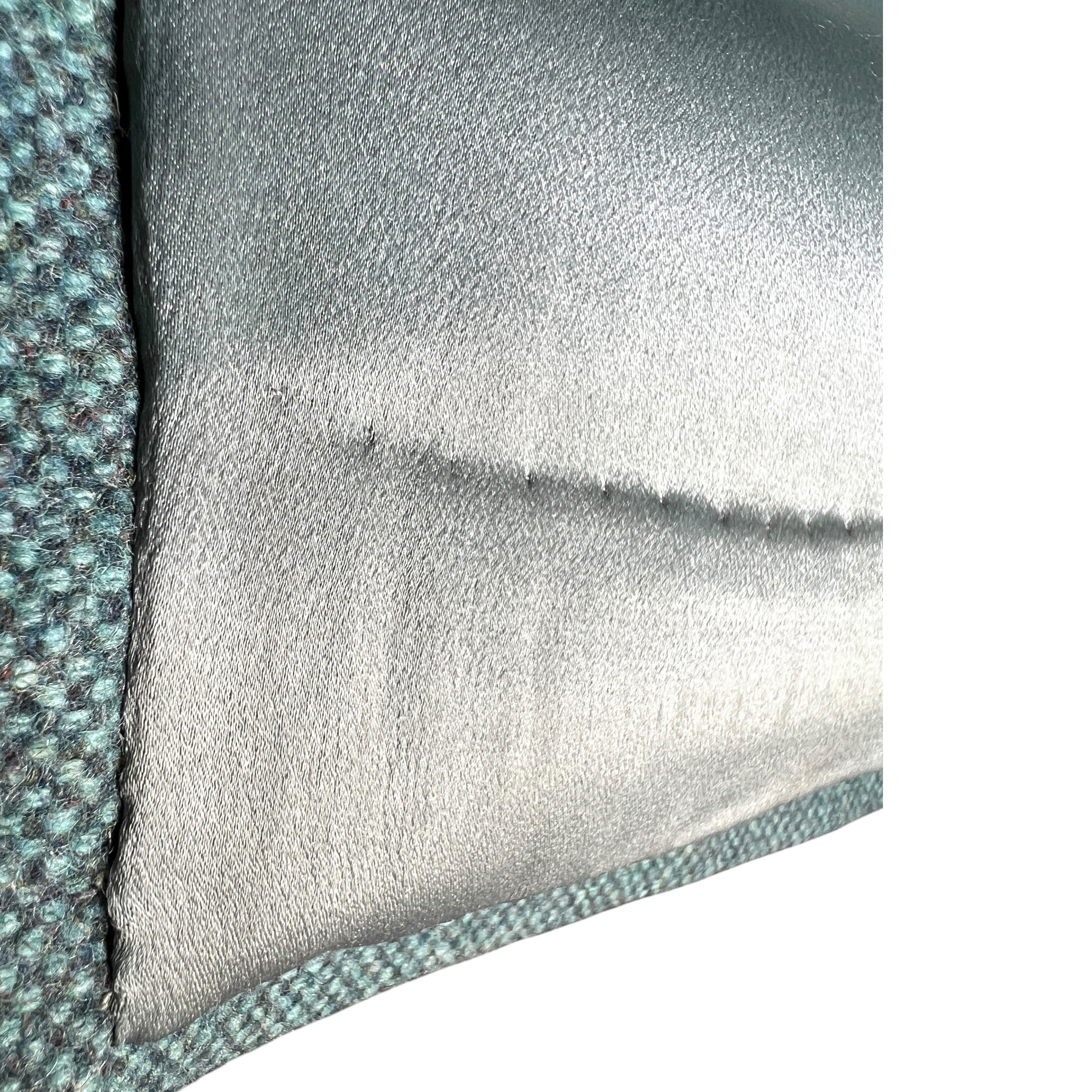 Balmain for TWA 1965 French Heather Blue Pebble Tweed Wool Flight Attendant Coat LINING STITCH DETAIL
