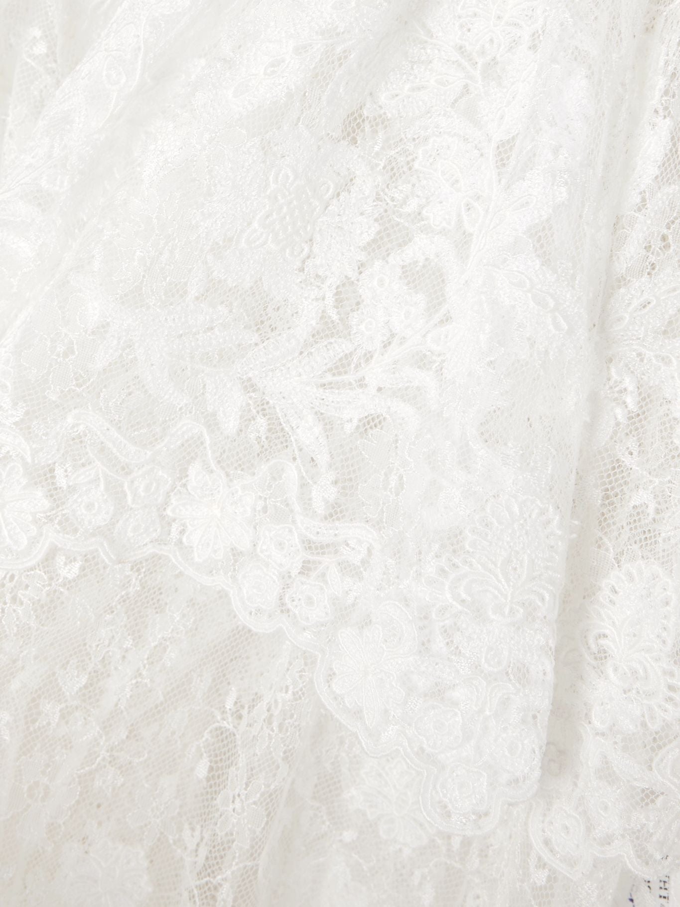 Chloé F/W24 White Neo-Victorian Lace Blouse, close up lace 