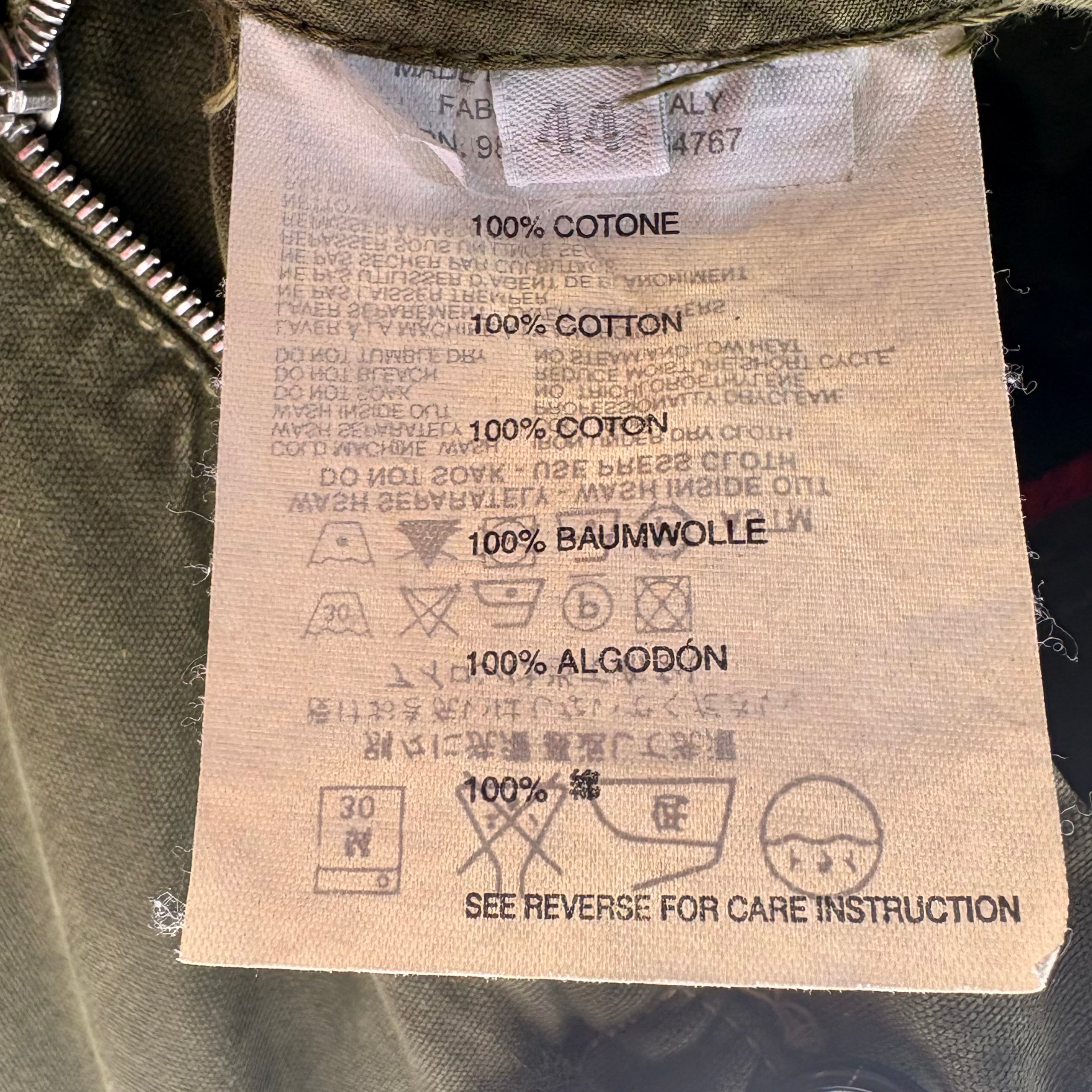 Prada 2000's Army Green Belted Cargo Pants, tag 2