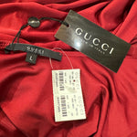 Tom Ford for Gucci 2003 Red Jersey Convertible Body Con Dress LABEL 5 of 5