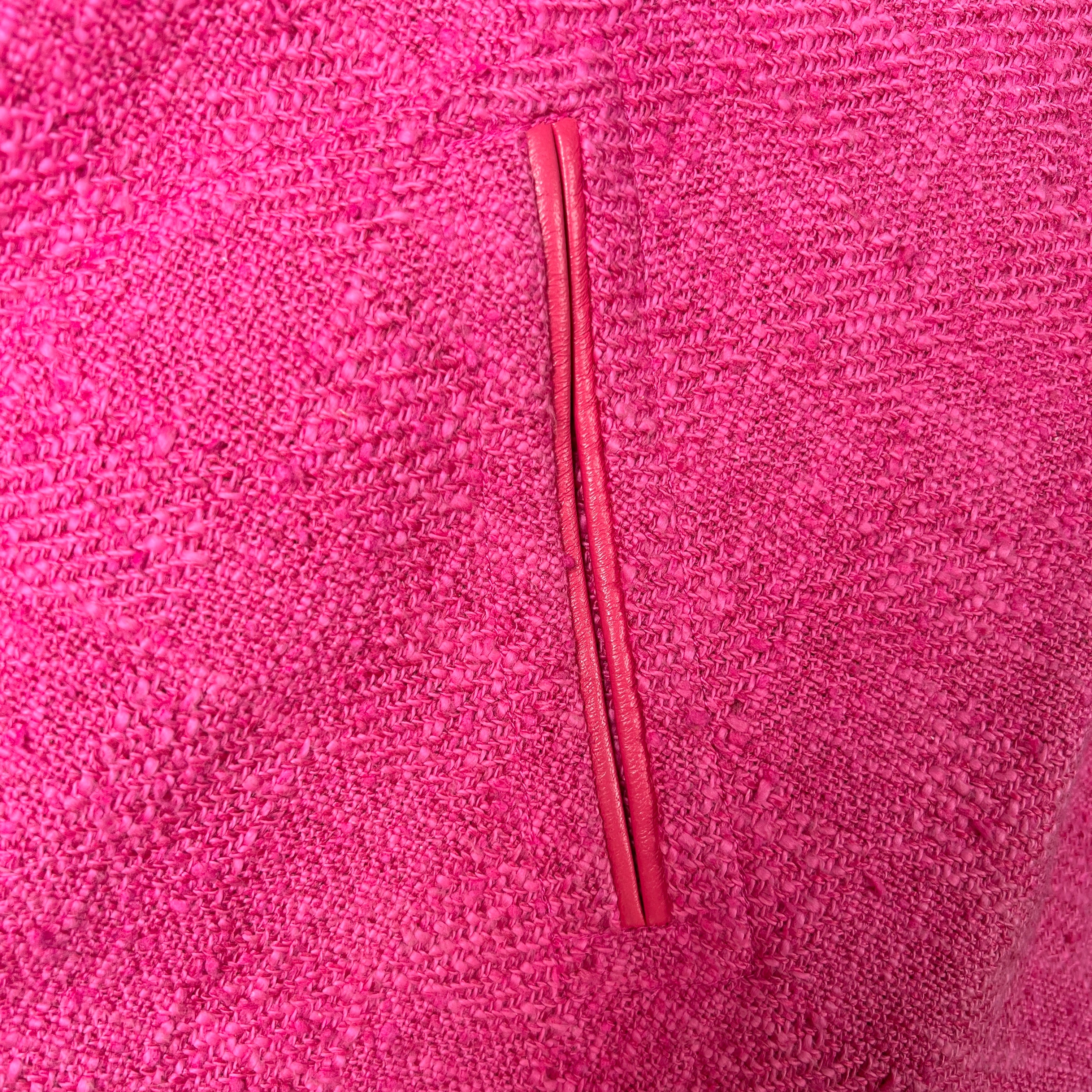 Bonnie Cashin for Sills 1960's Hot Pink Belted Dress and Tweed Cape Ensemble, pocket detail