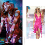 Versace S/S 2004 Charcoal Black Ruffled Jersey Mini Dress, Madonna and runway