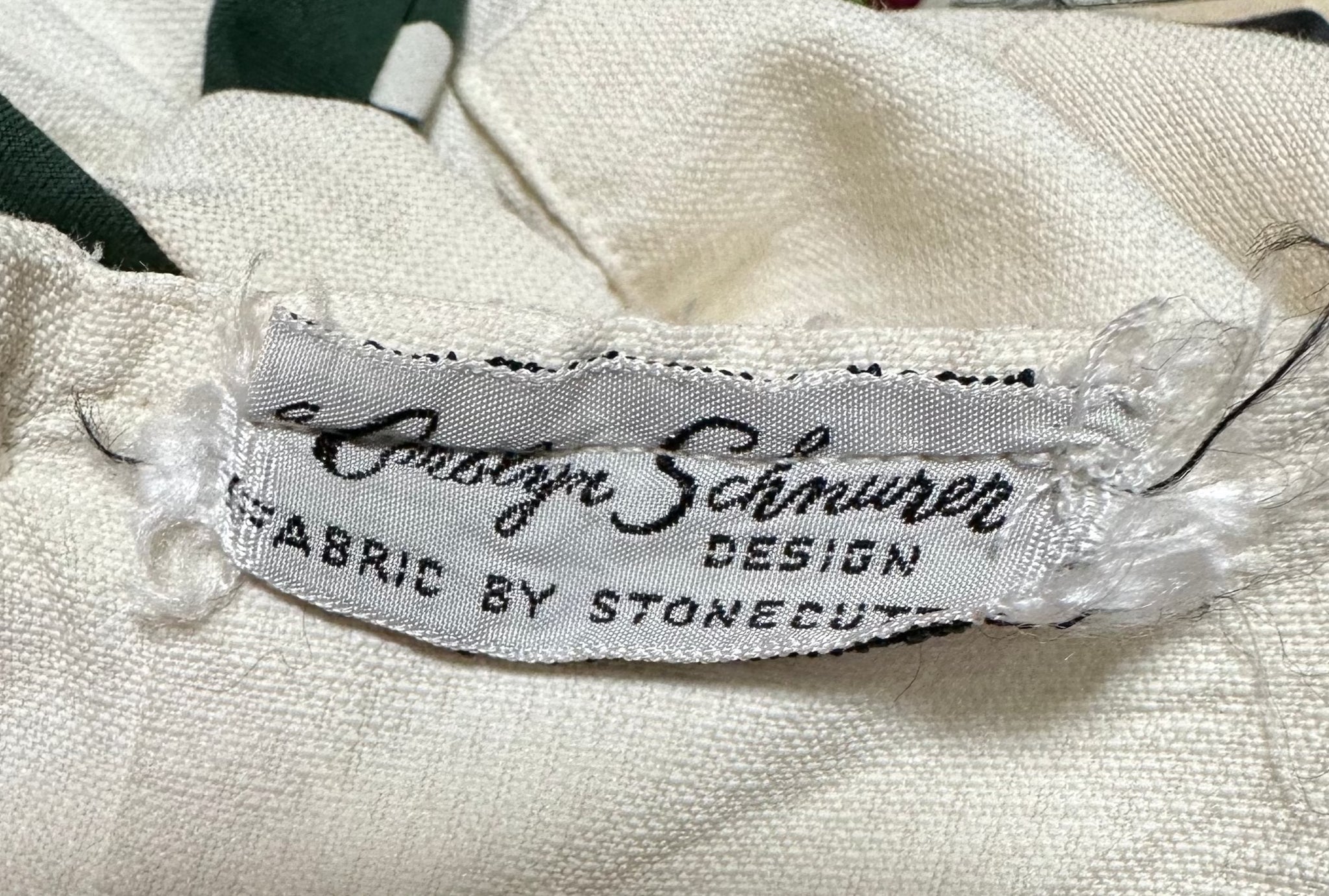 Carolyn Schnurer  40s White Cotton Playsuit LABEL 4 of 4
