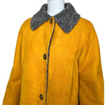 Bonnie Cashin for Sills 1960's Ochre Suede Coat with Grey Shearling Lining, top front