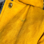 Bonnie Cashin for Sills 1960's Ochre Suede Coat with Grey Shearling Lining, small tarnish stain where collar folds over