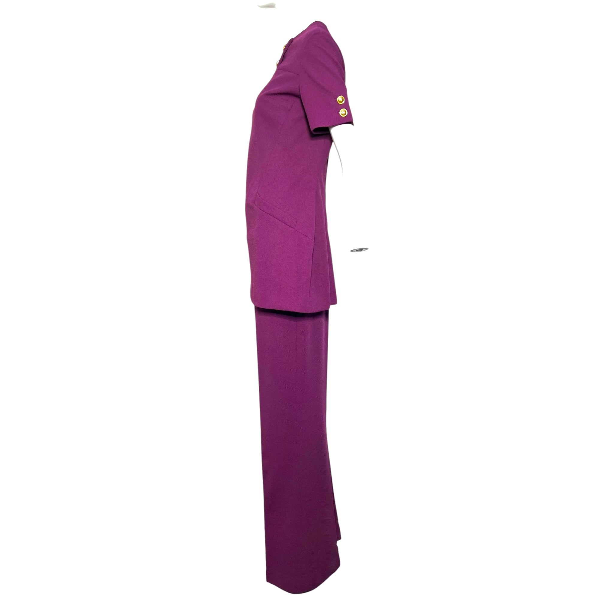 Valentino Early 1970s TWA Flight Attendant's Tunic Pants Ensemble, side 2