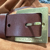 Dolce and Gabbana Y2K Suede Whip Stitched  Wrap Skirt BUCKLE 4 of 5