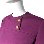 Valentino Early 1970s TWA Flight Attendant's Tunic Pants Ensemble, neck detail