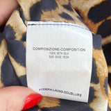 Yves Saint Laurent by Tom Ford S/S 2002 Silk Jaguar Print Long Sleeve Blouse, tag 2