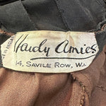 Hardy Amies 50s Chocolate Brown Silk Satin Goddess  Cocktail Dress LABEL 6 of 6