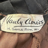 Hardy Amies 50s Chocolate Brown Silk Satin Goddess  Cocktail Dress LABEL 6 of 6