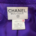  Chanel 2000s Purple Nubby Wool Skirt Suit LABEL 8 of 8