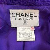  Chanel 2000s Purple Nubby Wool Skirt Suit LABEL 8 of 8