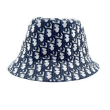 Dior 2000's Monogram Print Reversible Blue and Grey Bucket Hat