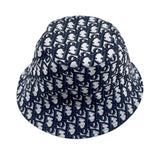 Dior 2000's Monogram Print Reversible Blue and Grey Bucket Hat