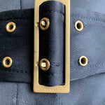 Tom Ford for Gucci F/W '03 Runway Black Corset Waspie Belt, buckle detail