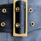 Tom Ford for Gucci F/W '03 Runway Black Corset Waspie Belt, buckle detail