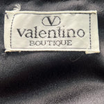 Valentino S/S 1990 Ruched Frilly Tiered Black Silk Chiffon Dress, label
