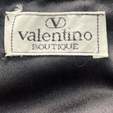 Valentino S/S 1990 Ruched Frilly Tiered Black Silk Chiffon Dress, label