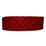 Chanel 80s Iconic Red Quilted Leather Belt with Large Logo Buckle, back