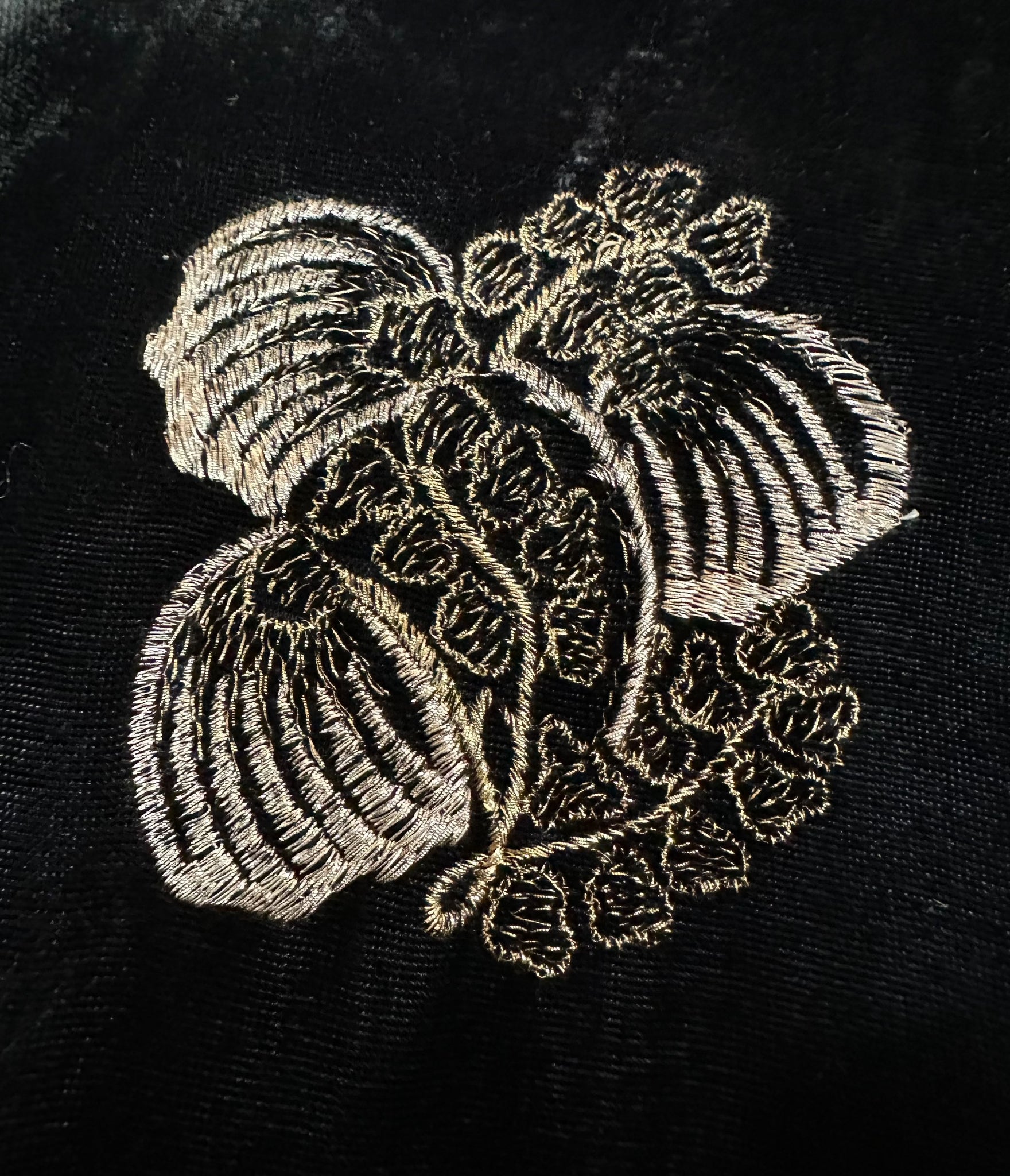 Chloé 80s Black Velvet Blazer with Lamé Embroidery DETAIL 4 of 5