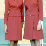 Emilio Pucci 1965 Hot Pink Braniff Stewardess Skirt Suit Uniform, stock photo 2