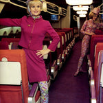 Emilio Pucci 1965 Hot Pink Braniff Stewardess Skirt Suit Uniform, stock photo