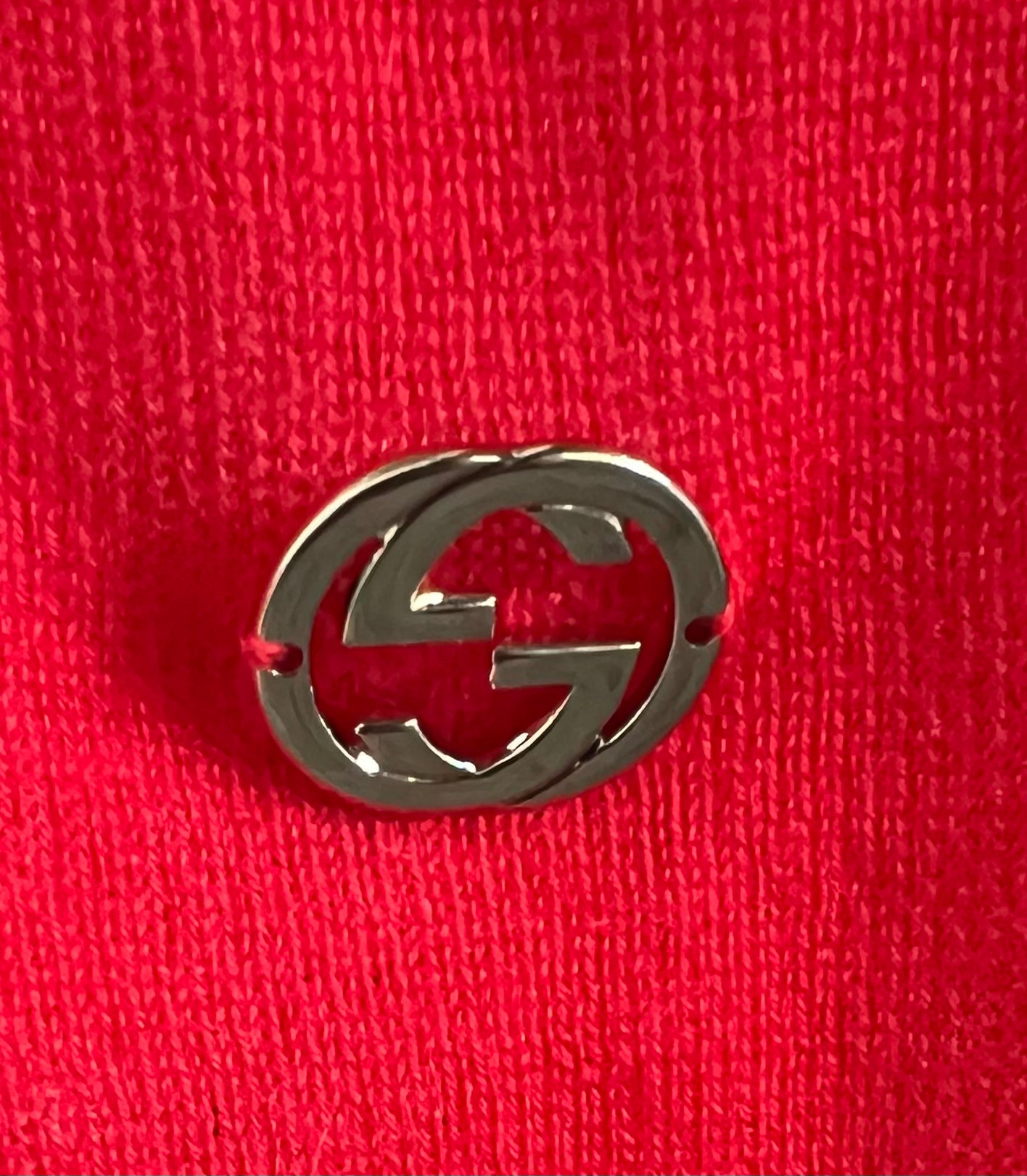 2000s Gucci Layered Red & White Cashmere and Viscose Tank, NWT, logo