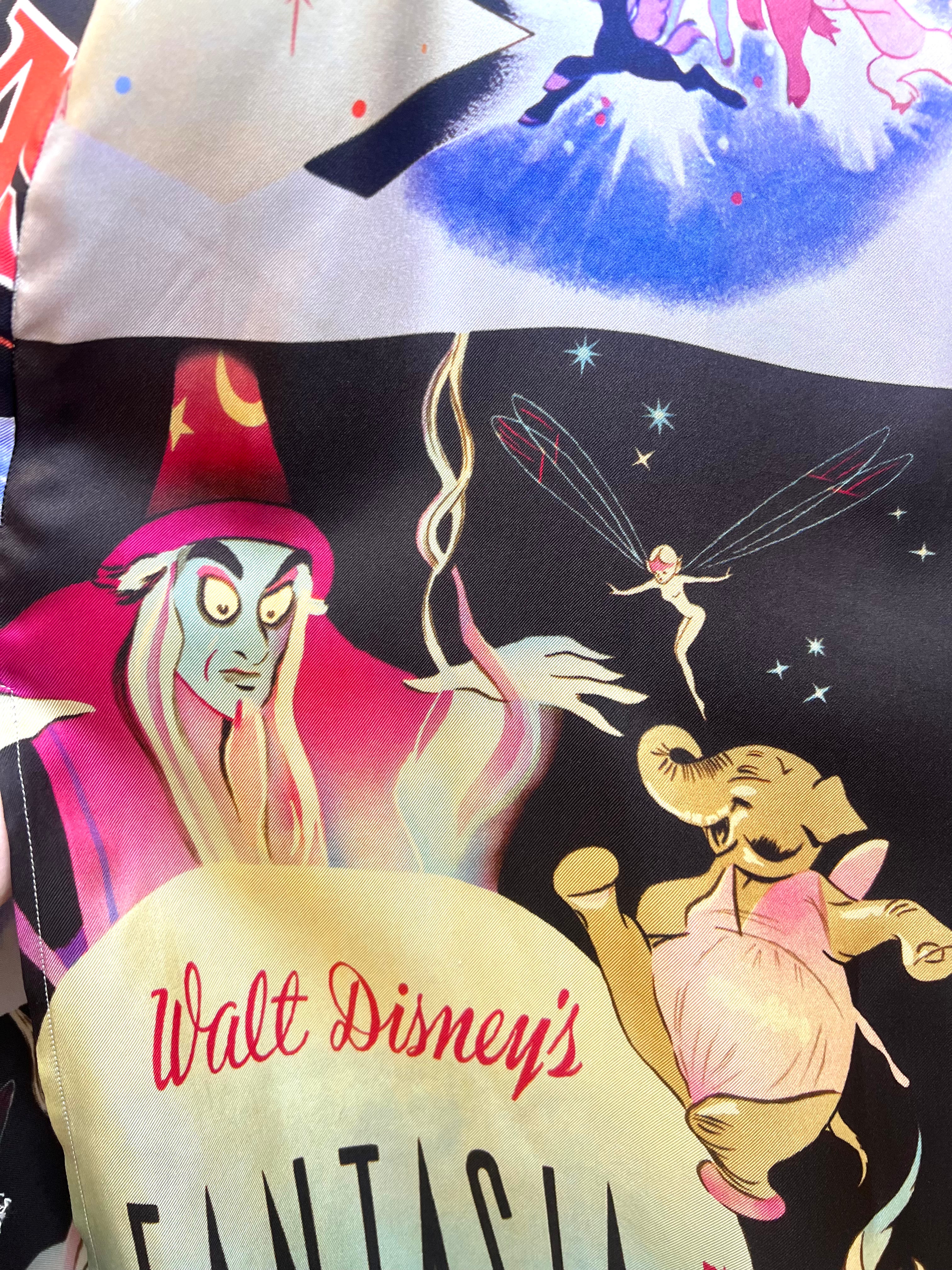 Stella McCartney 2022 Disney's Fantasia Printed Silk Maxi Dress, close up 5
