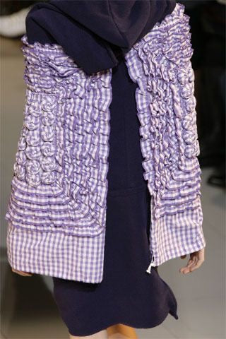 Comme des Garçons S/S 2008 Navy Blue Gingham Chiffon Ruffled Bolero RUNWAY REF