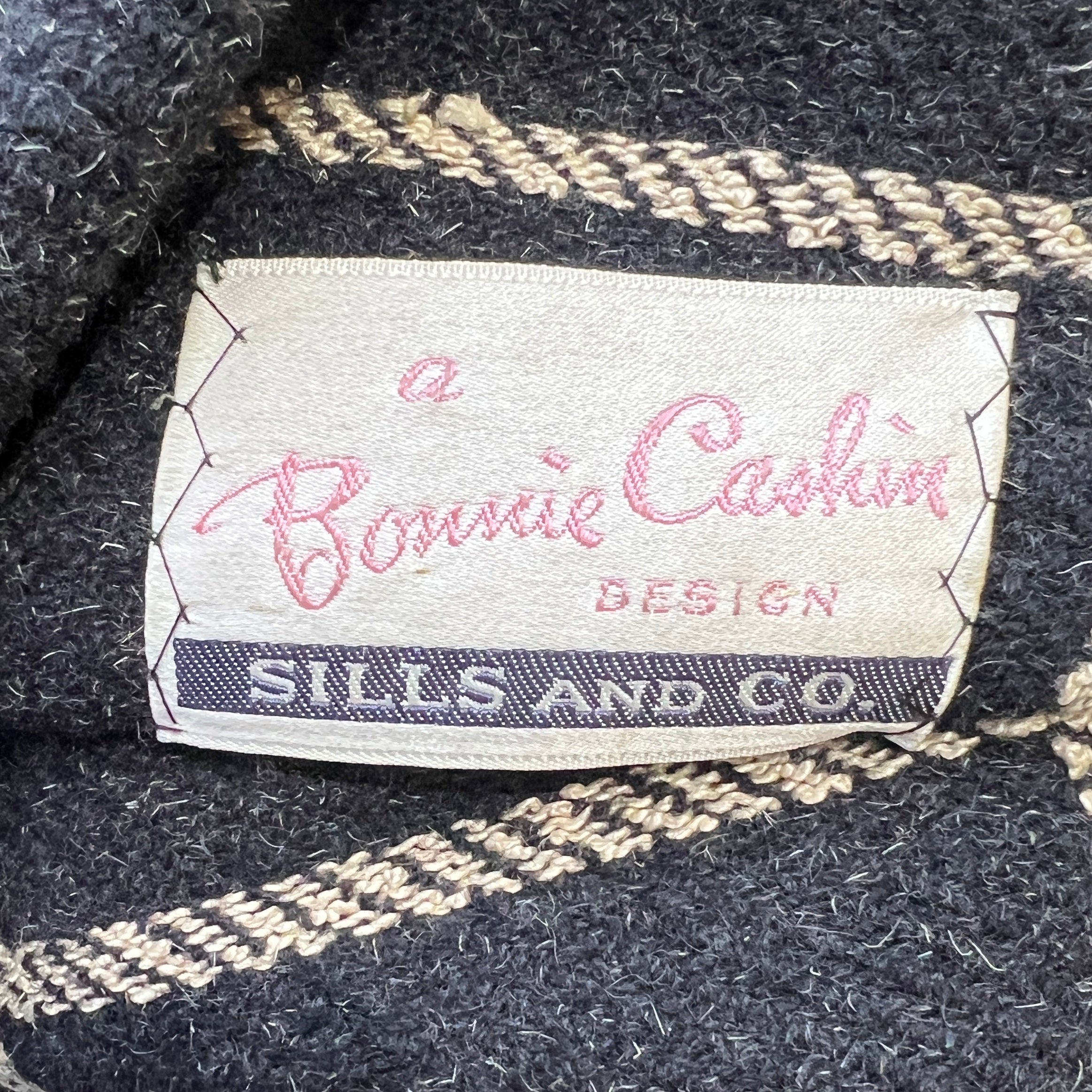 Bonnie Cashin for Sills Late 1950's Ecru Leather Coat with Plaid Wool Lining LABEL 1