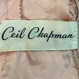 Ceil Chapman 1950s Coral Pink Beaded Dress TAG PHOTO 4 OF 6