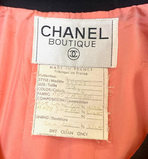   Barbie Pink Wool Chanel Coat Trimmed in Black Velvet LABEL 6 of 6