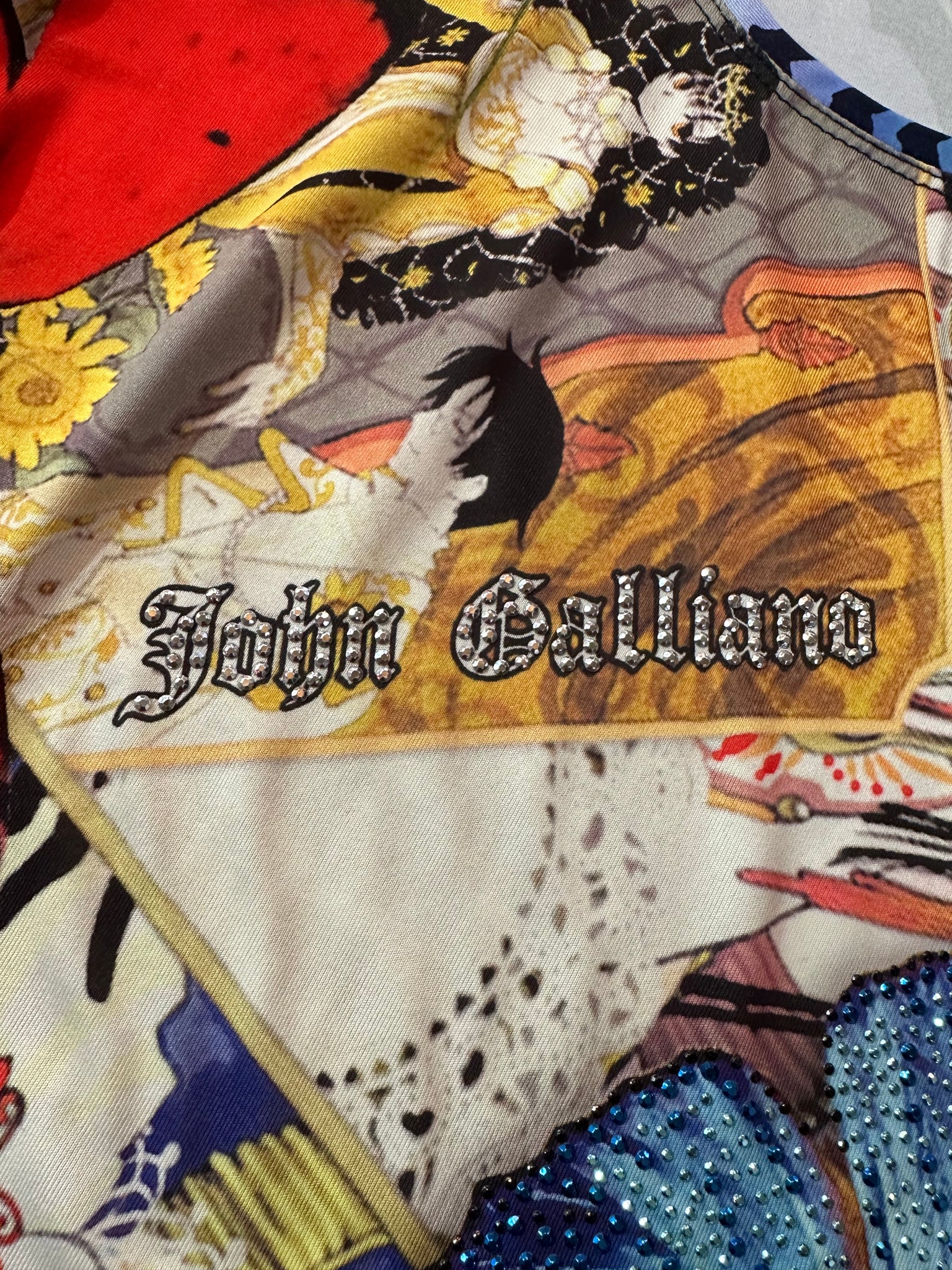 John Galliano Y2K Anime Tattoo  Dress with Rhinestones SIGNATURE 4 of 6