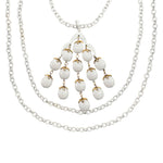 Trifari 1960s/70s White Waterfall Pendant Necklace, pendant detail