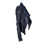 Rick Owens 2020s Black Lambskin Leather Moto Jacket, side 2