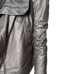 Rick Owens 2020s Metallic Gold Leather Moto Jacket, detail 2