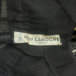 Guy Laroche Haute Couture 1960's Black and White Empire Waist Heavily Beaded Gown, label