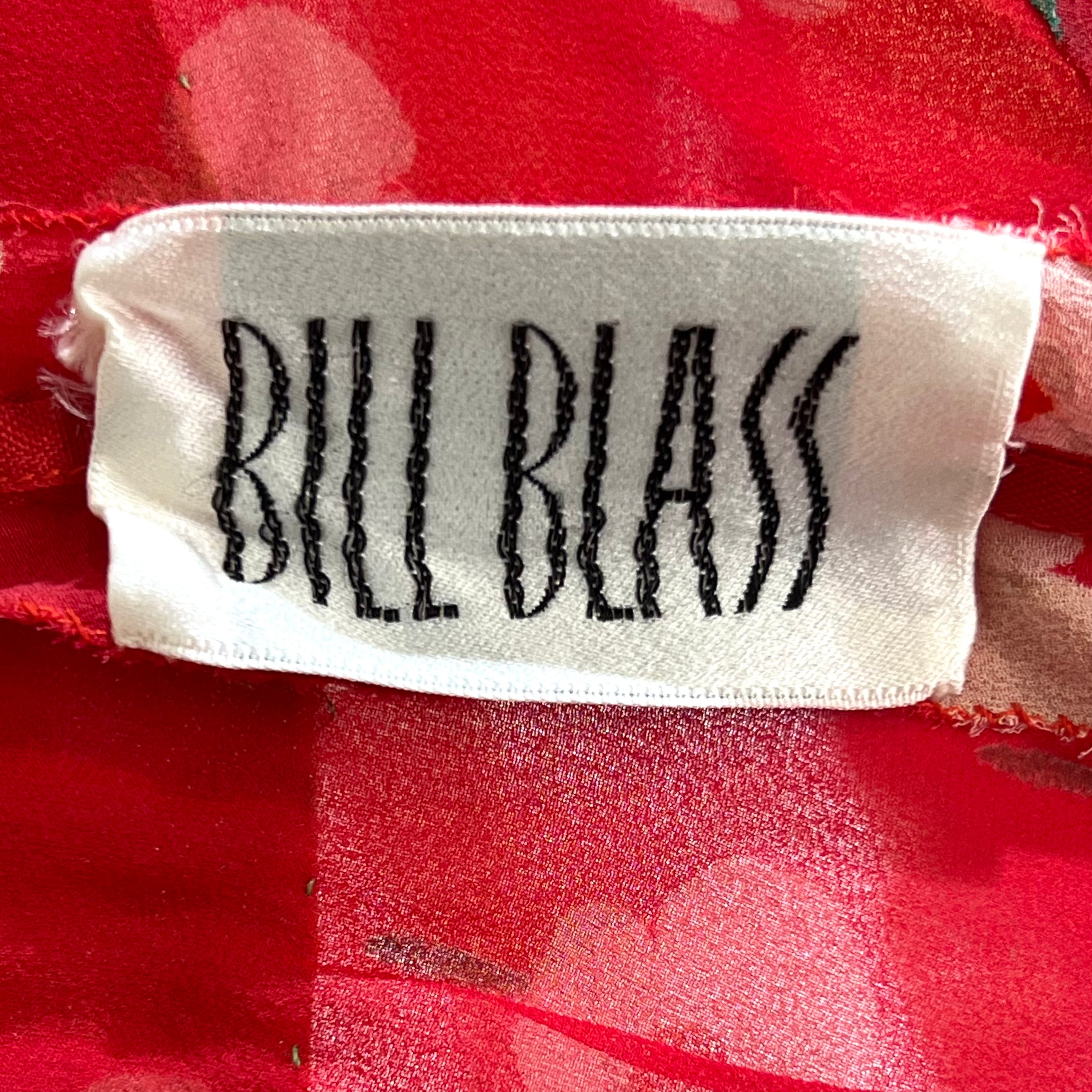 Bill Blass 1973 Pink and Green Floral Silk Chiffon Mini Dress + Scarf, label