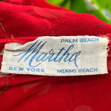 Bill Blass 1973 Pink and Green Floral Silk Chiffon Mini Dress + Scarf, label 2