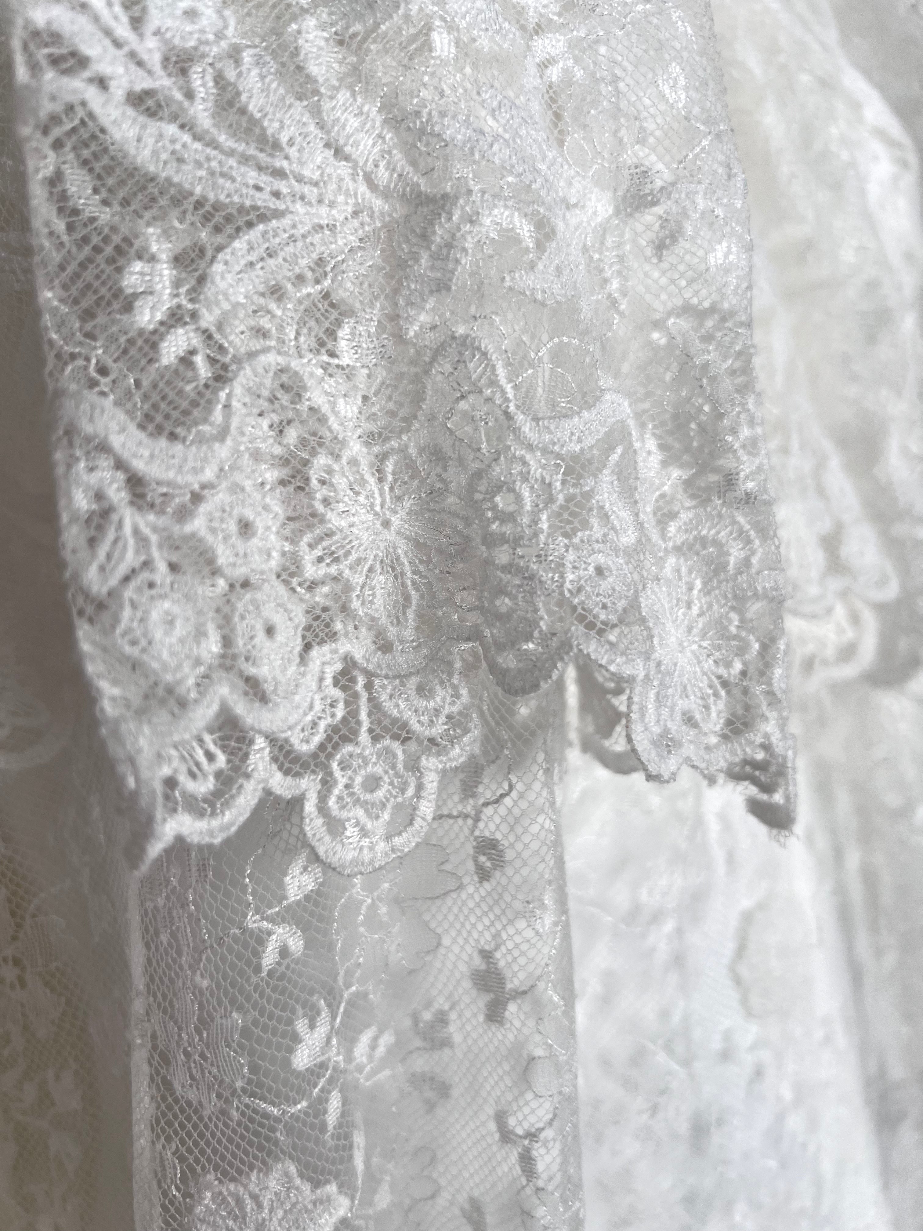 Chloé F/W24 White Neo-Victorian Lace Blouse, close up 3